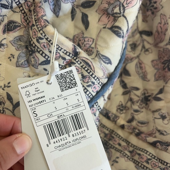 Mango quilted patchwork jacket size small - Picture 3 of 3